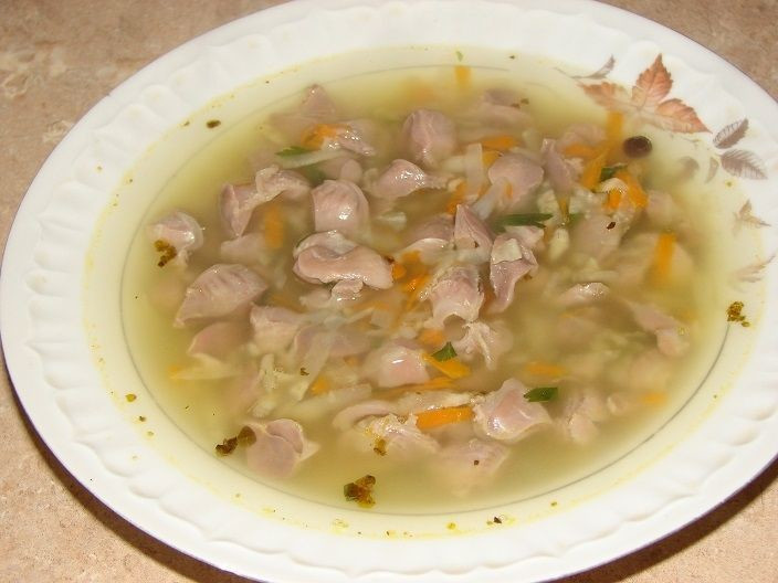 zupa z żołądów drobiowych